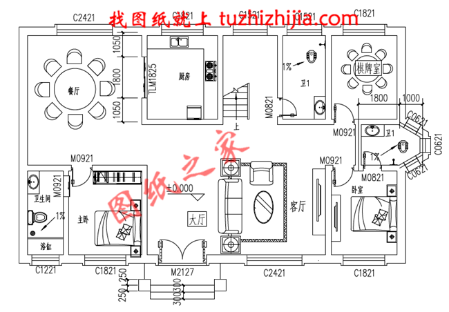 簡約大氣170平米二層別墅設計圖,戶型布局經典、實用,二樓空間利用率高,布局巧妙
