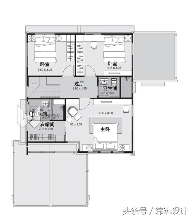 占地僅100平現(xiàn)代二層小別墅圖，地雖小，布局卻很合理