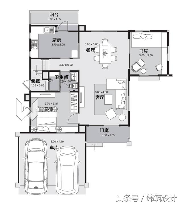 占地僅100平現(xiàn)代二層小別墅圖，地雖小，布局卻很合理