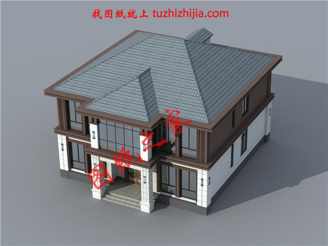 簡單大方二層小別墅設計圖，占地180平米，造型美觀，構造整齊有序