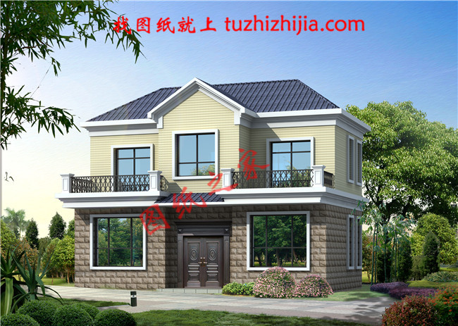 經濟實用新農村二層房屋設計圖紙,占地80平米,造價15萬左右