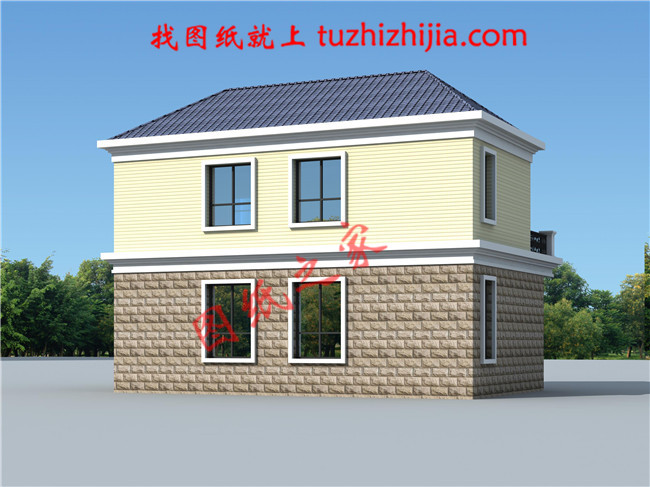 經濟實用新農村二層房屋設計圖紙,占地80平米,造價15萬左右