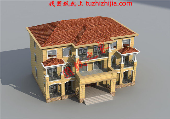 大氣、簡約三層雙拼別墅設計圖，適合和父母同住，既相互關照又相互獨立