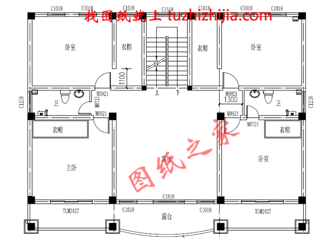 三層新農村別墅設計圖片及全套圖紙,外形對稱,帶露臺,這個戶型宅基地大小適中
