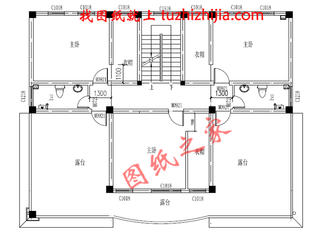 三層新農村別墅設計圖片及全套圖紙,外形對稱,帶露臺,這個戶型宅基地大小適中