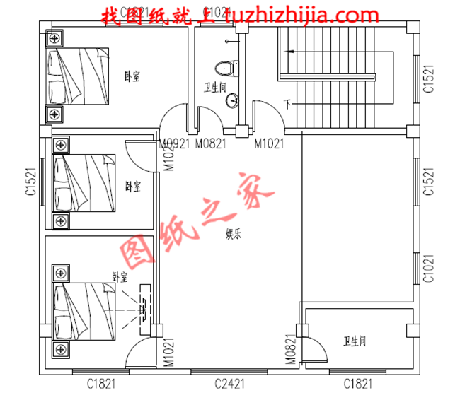三層農村小別墅設計圖,一層帶商鋪,占地110平米,經濟實用