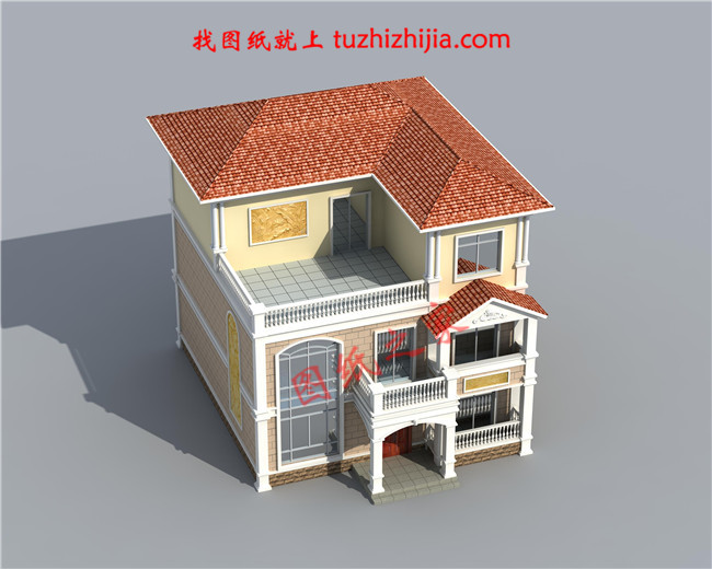 三層新農(nóng)村小別墅設(shè)計(jì)圖紙,占地120平米,客廳中空,帶大露臺