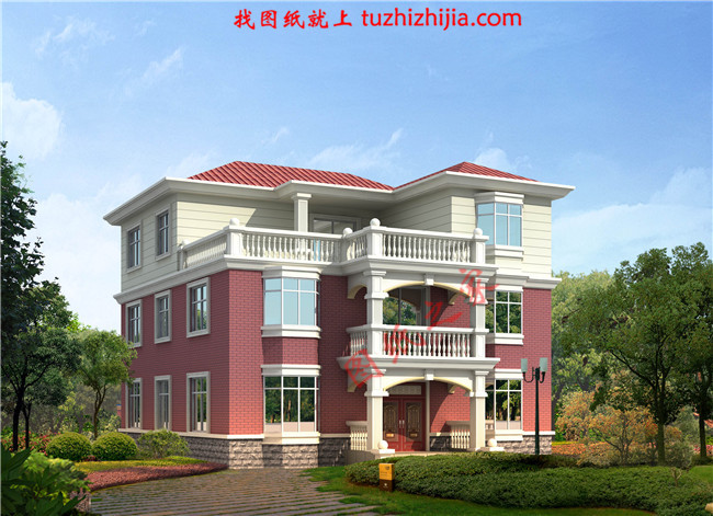 舒適大方三層房屋設計圖紙及圖片,占地150平米,布局合理,臥室多