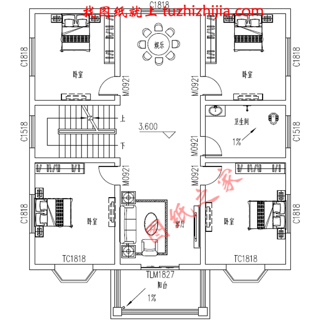 舒適大方三層房屋設計圖紙及圖片,占地150平米,布局合理,臥室多