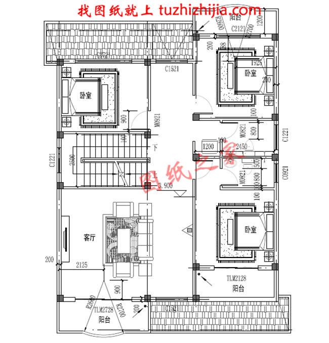 漂亮實用三層新農村小別墅設計圖紙，占地150平米，帶露臺，從哪個方向看都很好看