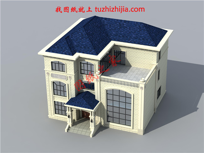 復式三層別墅設計圖片及全套圖紙，客廳中空，外觀為歐式建筑的風格，高端大氣