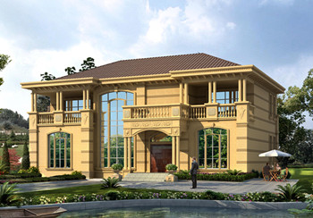 豪華二層別墅設(shè)計圖紙及別墅圖片,旋轉(zhuǎn)樓梯,內(nèi)設(shè)佛堂,大大落地窗