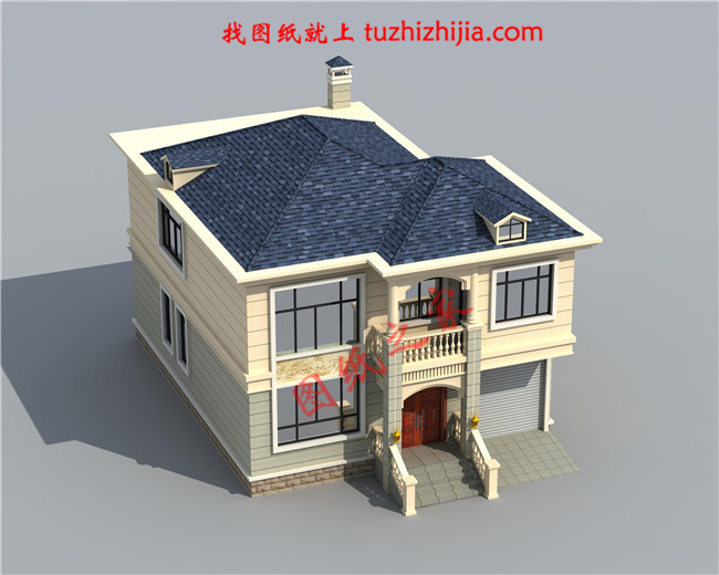 帶車庫簡約二層小別墅房屋設計圖紙，占地120平米，造價20萬左右