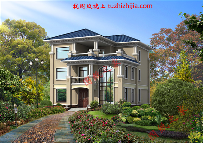 戶型簡單實(shí)用的三層農(nóng)村房屋設(shè)計(jì)圖紙，復(fù)式結(jié)構(gòu)，大面積開窗，增加了采光度又增加了美觀度