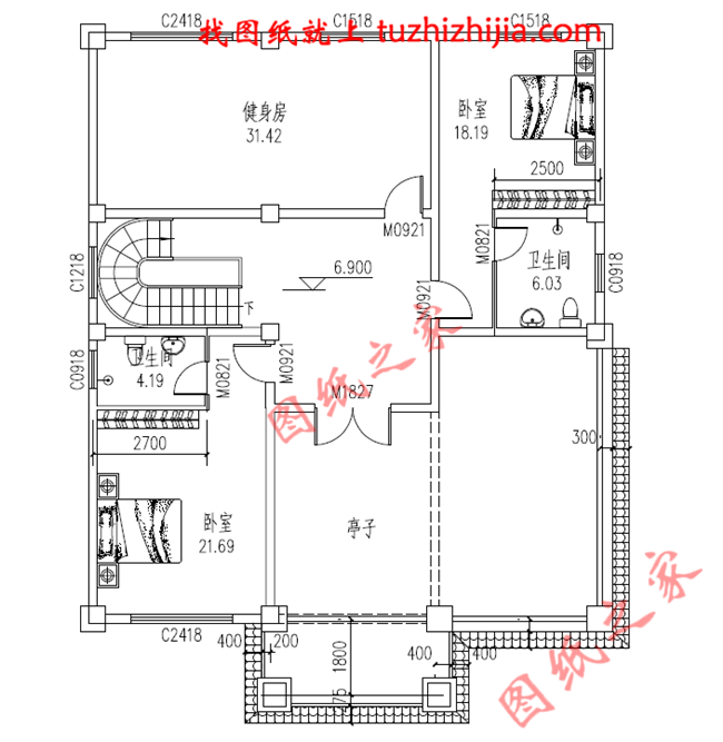 戶型簡單實(shí)用的三層農(nóng)村房屋設(shè)計(jì)圖紙，復(fù)式結(jié)構(gòu)，大面積開窗，增加了采光度又增加了美觀度