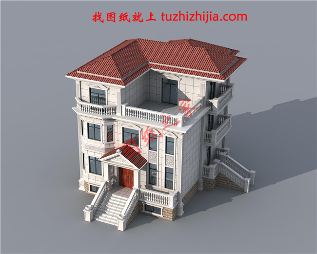 帶地下室新農村三層房屋圖紙，高大上的外觀，內部布局合理，經典的造型