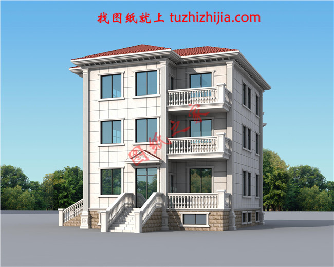 帶地下室新農村三層房屋圖紙，高大上的外觀，內部布局合理，經典的造型