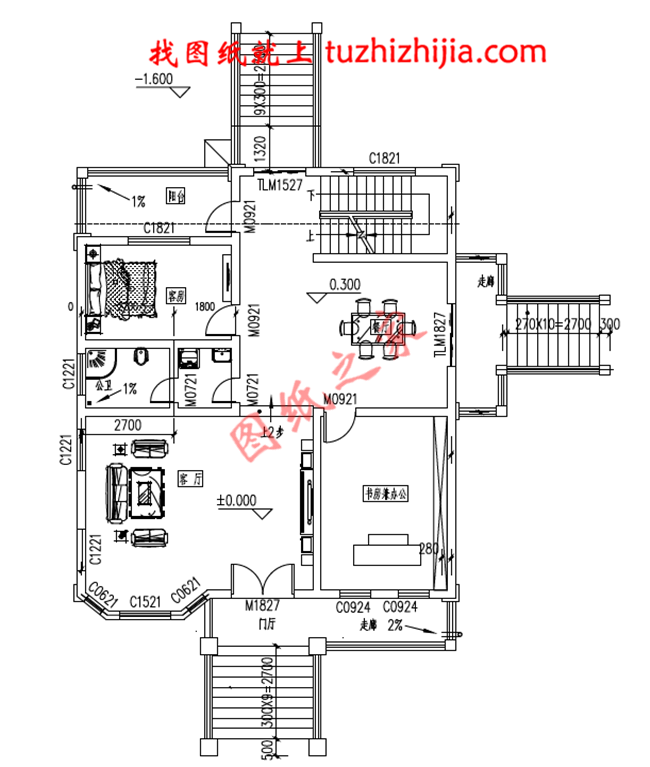 帶地下室新農村三層房屋圖紙，高大上的外觀，內部布局合理，經典的造型