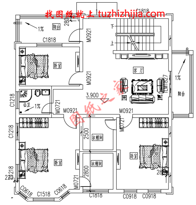 帶地下室新農村三層房屋圖紙，高大上的外觀，內部布局合理，經典的造型