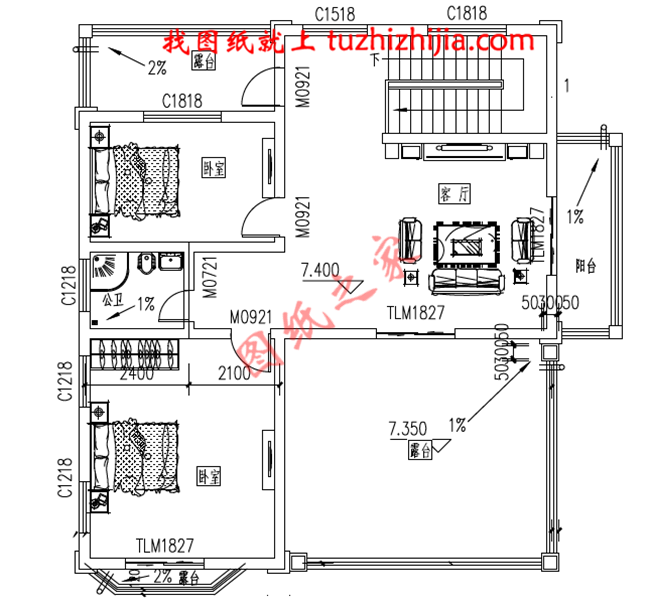 帶地下室新農村三層房屋圖紙，高大上的外觀，內部布局合理，經典的造型