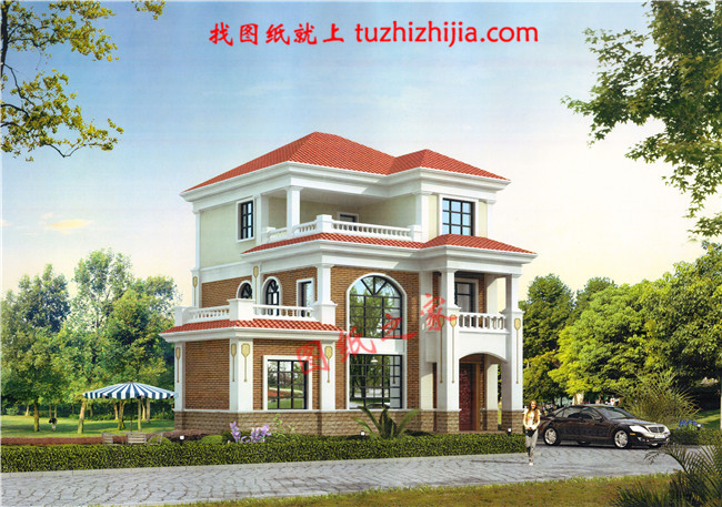 經典三層農村房屋設計圖紙,占地100平米左右,外觀典雅精致,內在寬敞舒適