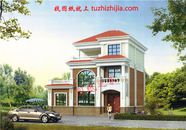 經典三層農村房屋設計圖紙,占地100平米左右,外觀典雅精致,內在寬敞舒適