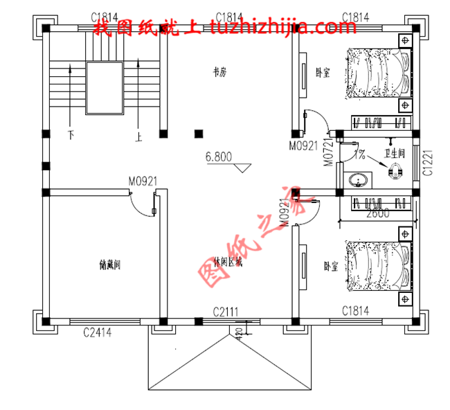三層自建別墅設計圖紙，復式結構客廳中空極大的增加了客廳的開闊度