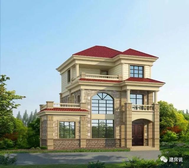 12x9米農村三層別墅（附設計圖+效果圖），外觀美極了