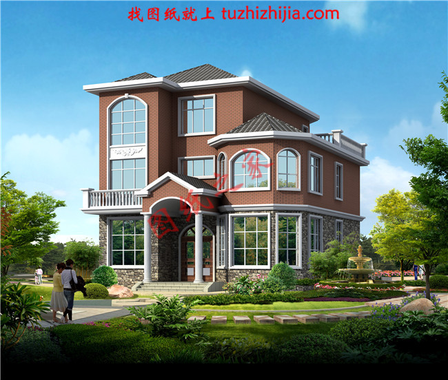 2018年新款二層半農村自建小別墅設計圖紙,占地150平方米