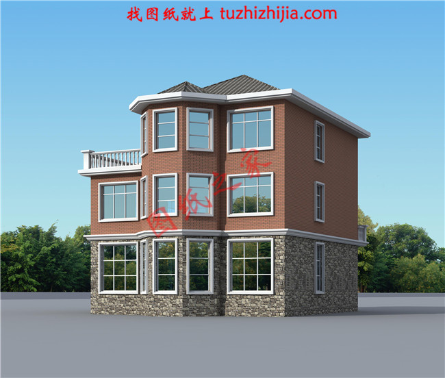 2018年新款二層半農村自建小別墅設計圖紙,占地150平方米