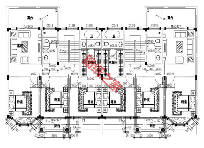 氣派的三層雙拼別墅圖，沒個百八十萬的不敢建