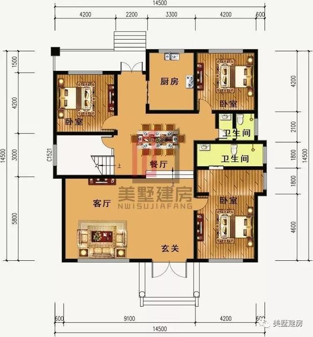 現代又美觀的兩層復式小別墅方案，自建房的別錯過