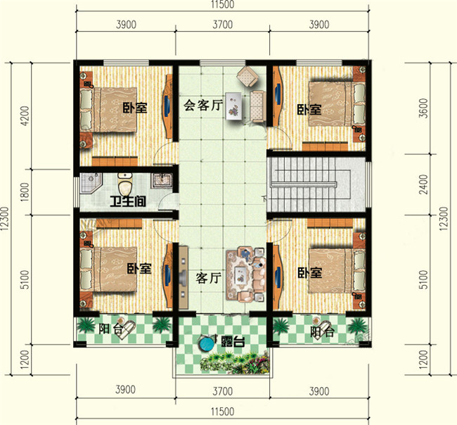 11乘12米經(jīng)典二層農(nóng)村自建房屋方案，看了都點贊