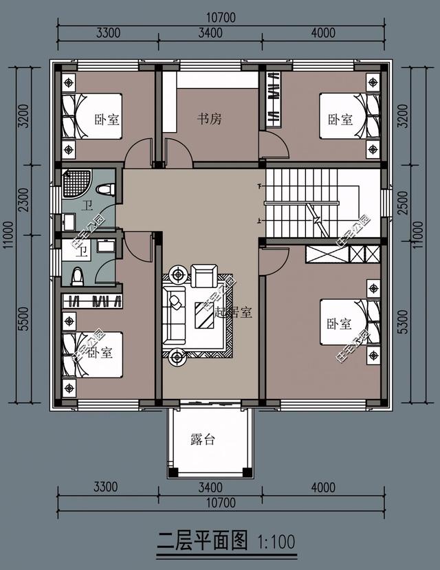 開間10米的三層別墅設計方案圖，外觀超美感