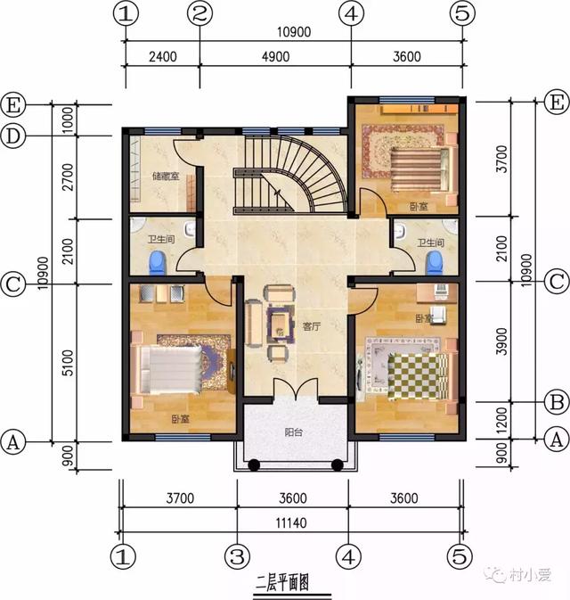 11x10米農(nóng)村三層自建樓房設(shè)計(jì)圖，30萬內(nèi)搞定