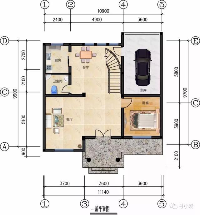 11x10米農(nóng)村三層自建樓房設(shè)計(jì)圖，30萬內(nèi)搞定
