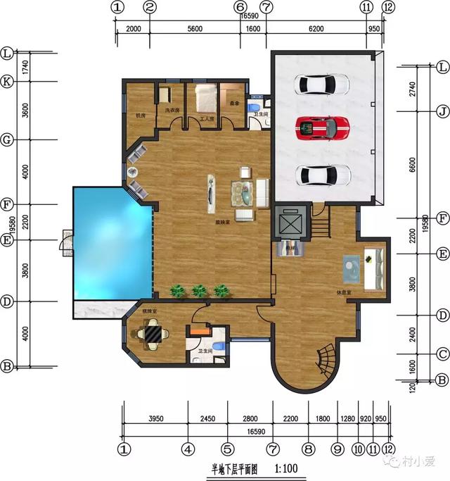 城堡式別墅設(shè)計(jì)方案，帶地下室、泳池，土豪才能建的起