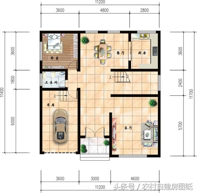 5款帶車庫的農村別墅設計圖，有車的方便啦