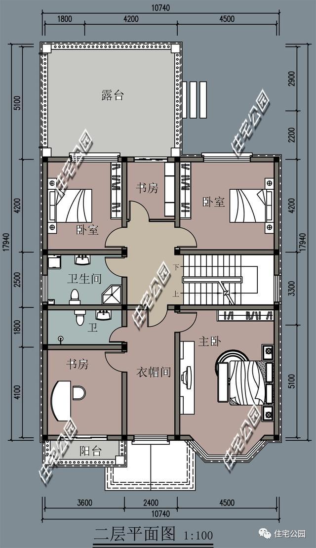 房間多的三層自建樓房設計方案圖，大家庭建造
