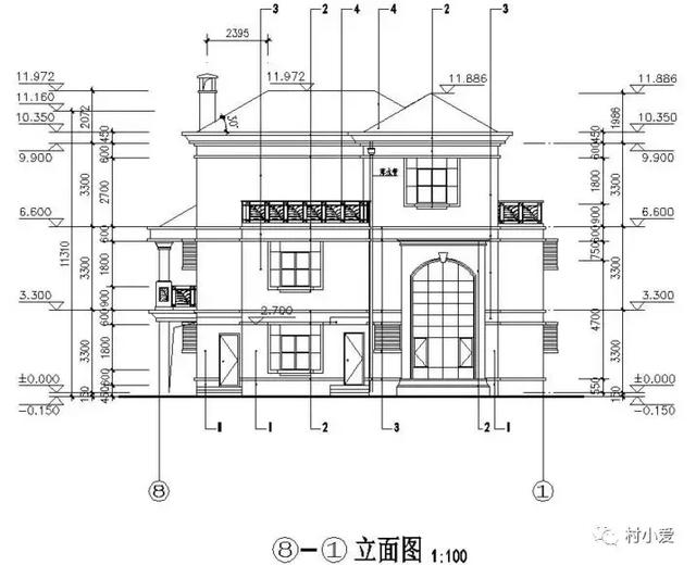 15x16m復(fù)式客廳三層房屋設(shè)計圖，大氣，美觀