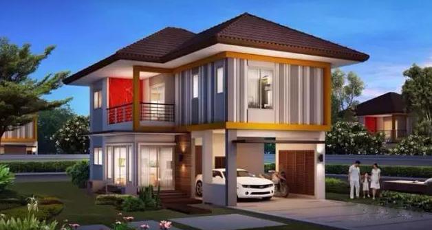 8米開間現代風格二層小別墅圖，漂亮、時尚