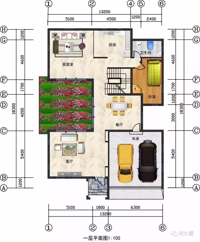 13×18m歐式二層小別墅設計圖，凹形布局有致