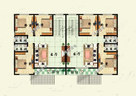 3款兩層雙拼小別墅戶型圖，兄弟建房首選雙拼