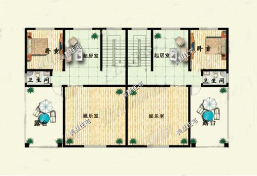 3款兩層雙拼小別墅戶型圖，兄弟建房首選雙拼