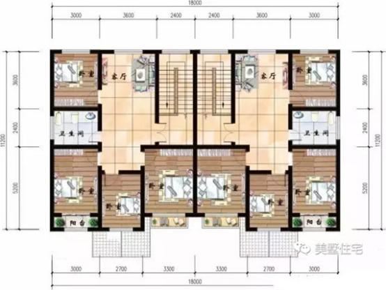 3款兩層雙拼小別墅戶型圖，兄弟建房首選雙拼