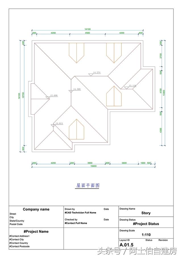 13X13米的三層別墅別墅設計圖，有50萬我肯定建