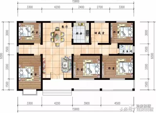 4款經典漂亮的一層別墅戶型圖，建起來太漂亮了