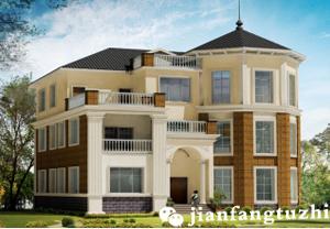 14x14米三層獨棟農村歐式別墅設計方案，附建好的照片
