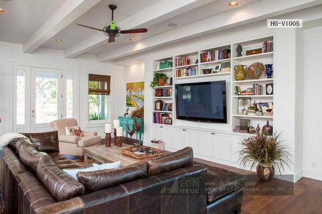 一層田園風格別墅圖片，附室內裝修圖