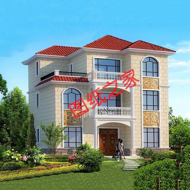 12x12農村三層樓房設計圖，帶建好的實拍照片